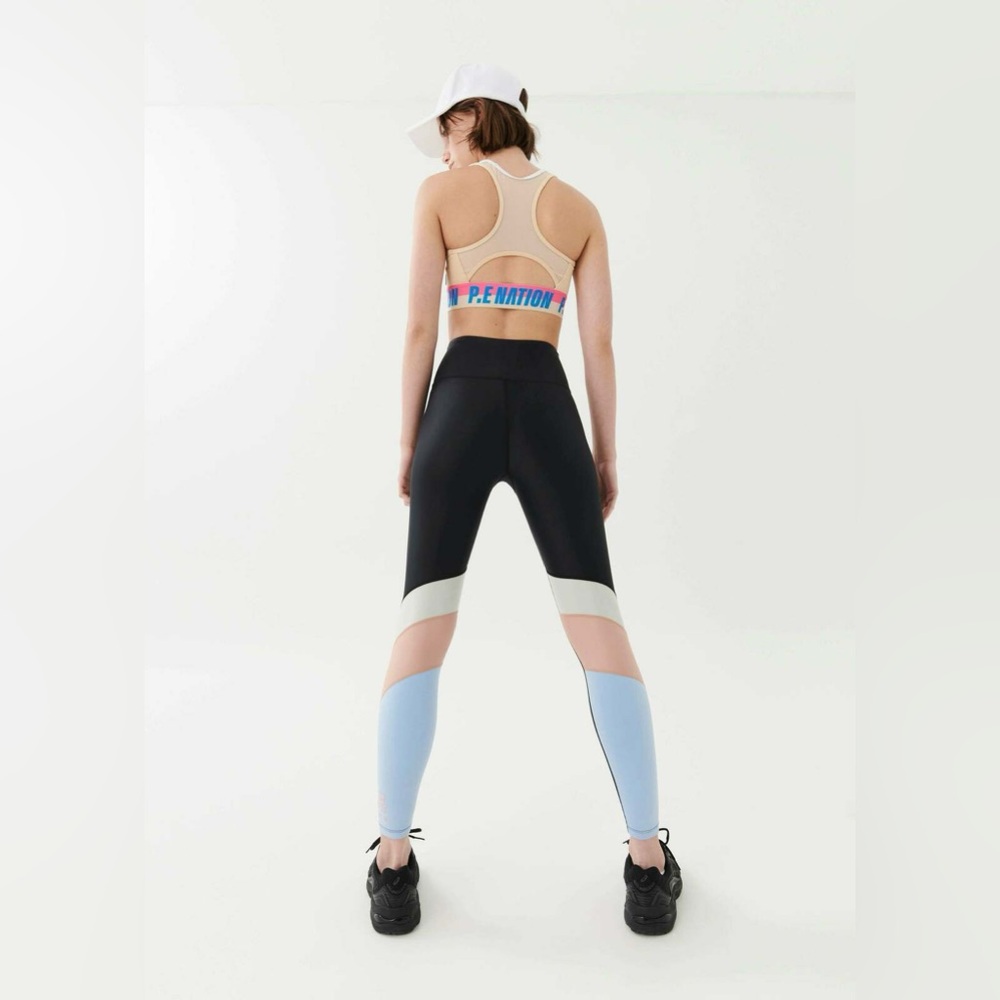P.E. Nation Wondergoal Leggings glossy high rise power compression band Large - Picture 7 of 16